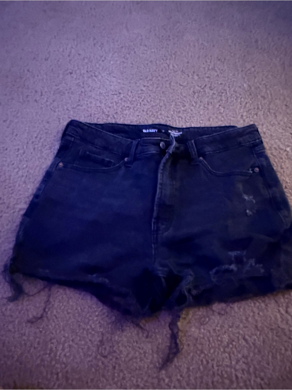 Old Navy Black Distressed Denim Cutoff Shorts